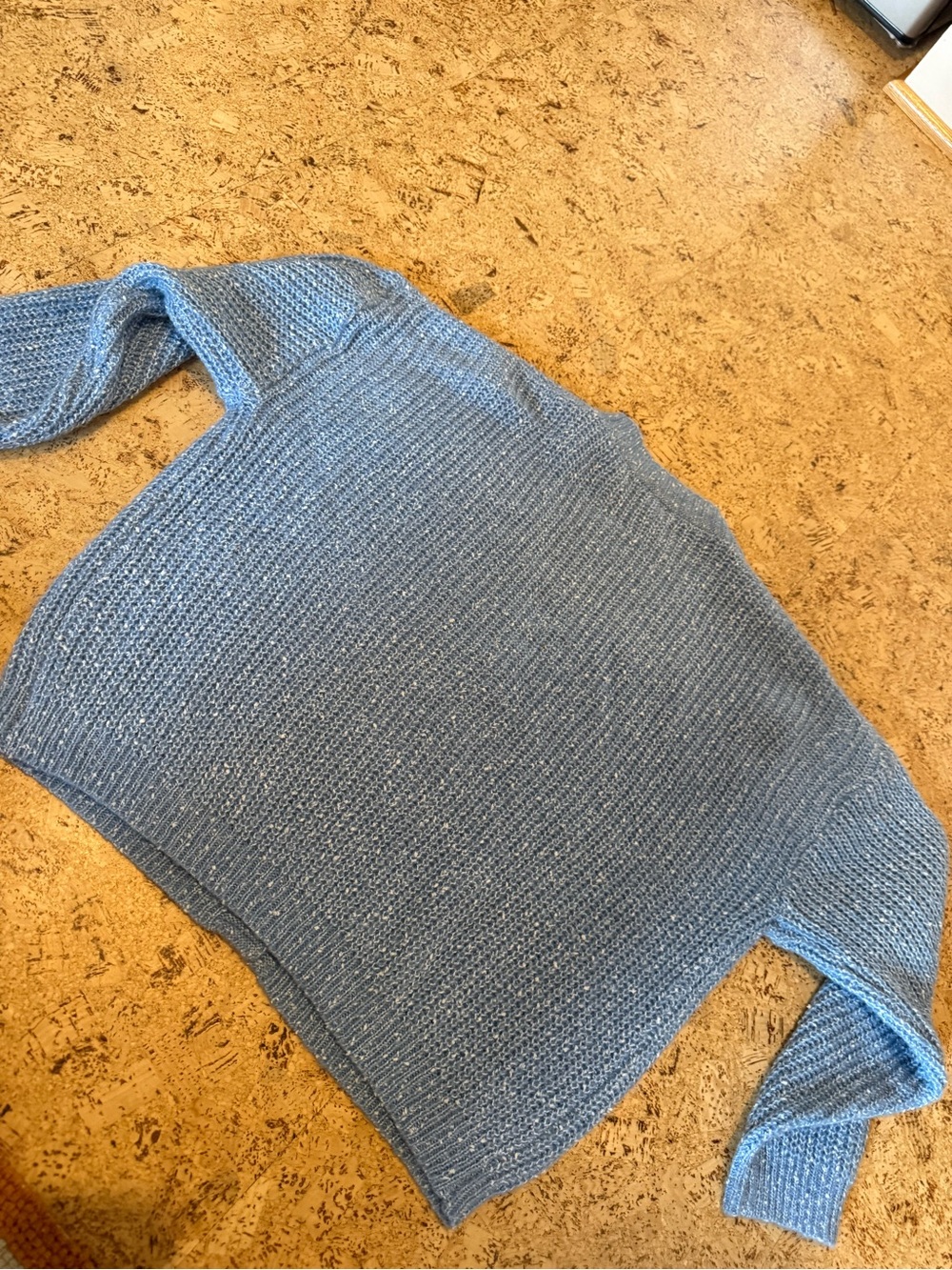 Soft Sky Blue V-Neck Button Cardigan Sweater - Picture 7 of 7